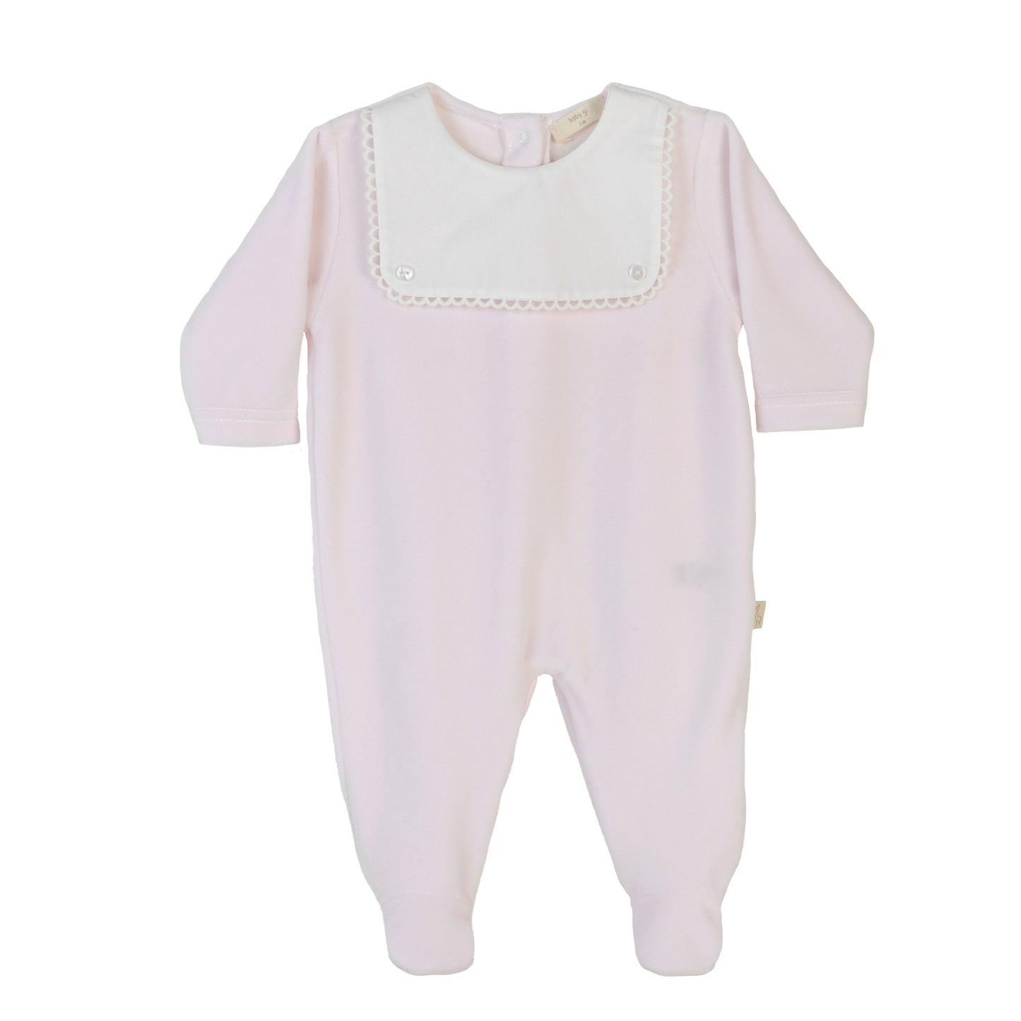 Baby Gi - Pink Square Bib Sleepsuit