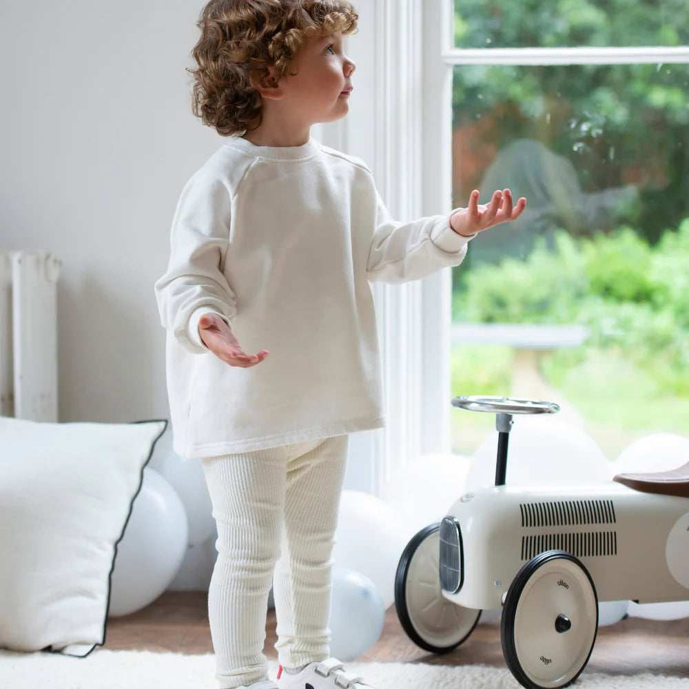 Little Prince & Sister - Ribbed Leggings - Cream