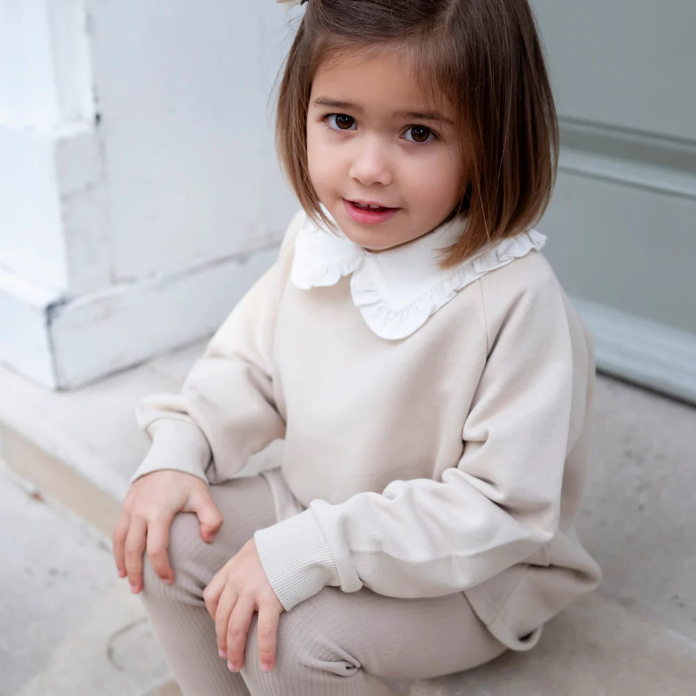 Little Prince & Sister - Cotton Sweatshirt - Light Beige