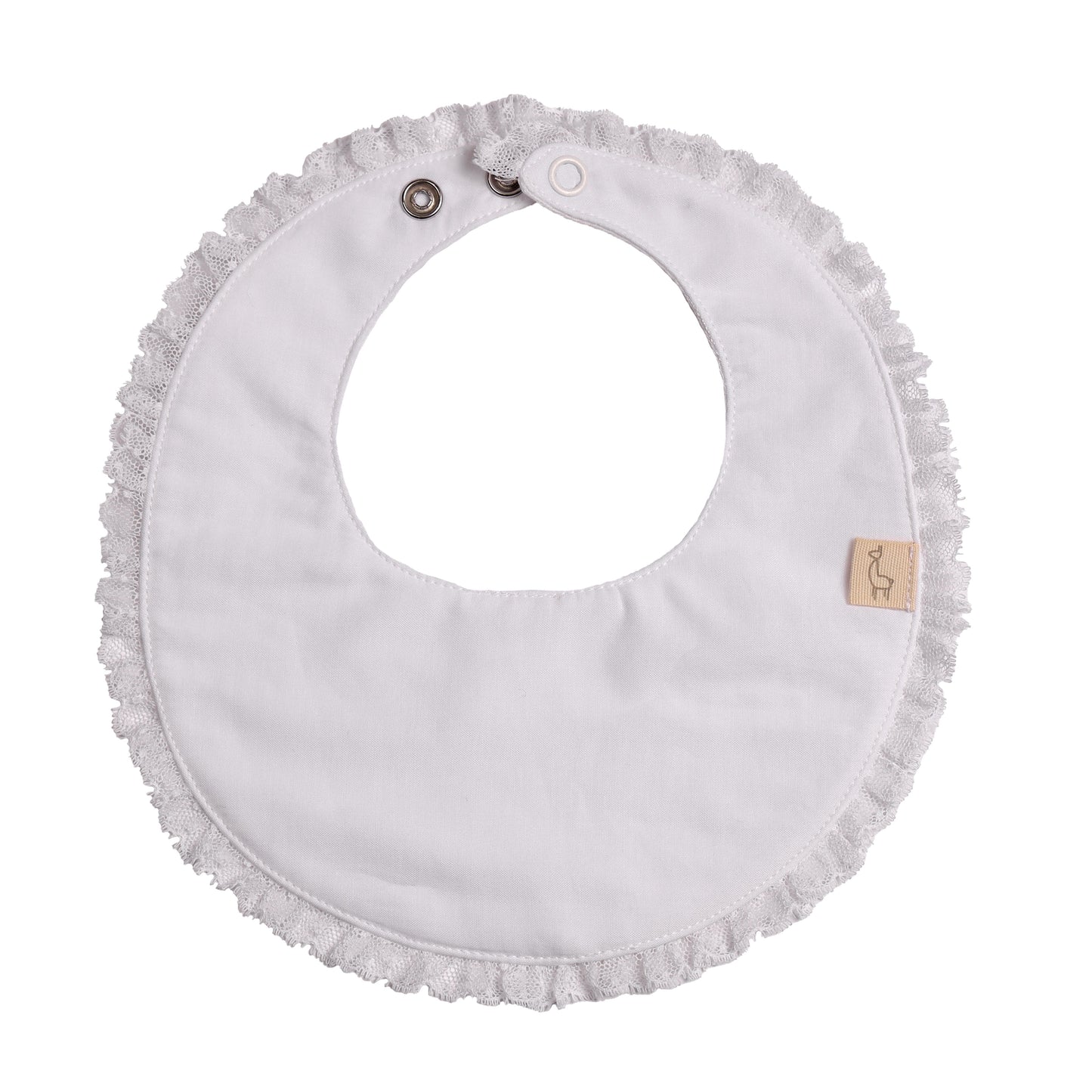 Baby Gi - White Lace Trim Bib