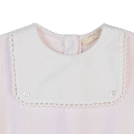Baby Gi - Pink Square Bib Sleepsuit