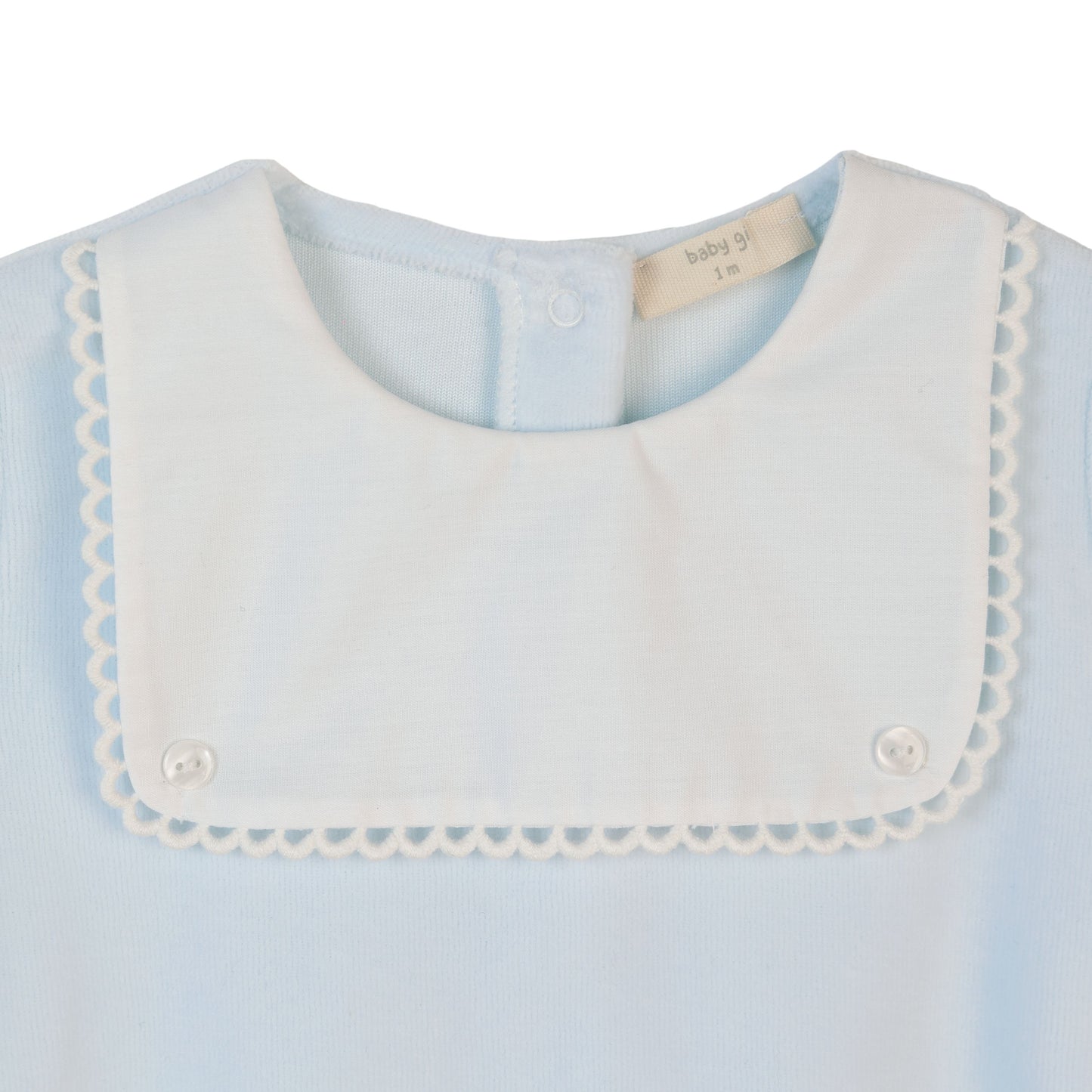 Baby Gi - Blue Square Bib Sleepsuit