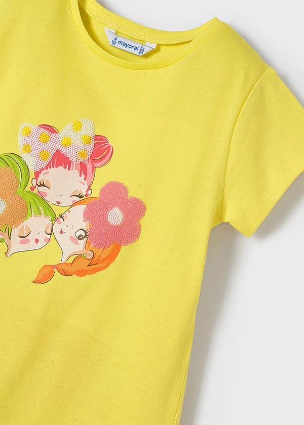 Mayoral - Patterned Cropped Leggings Set - Lemon