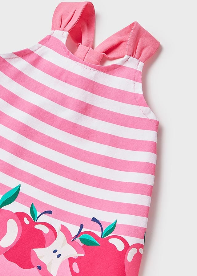 Mayoral - Girls Pink Stripe Cotton Dress