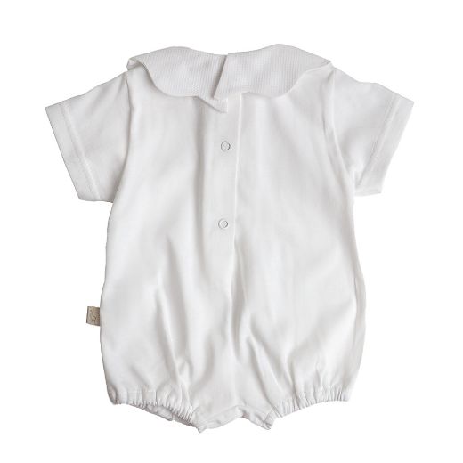 Baby Gi - Cotton Pique Romper - White