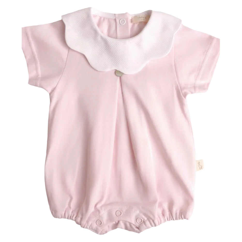 Baby Gi - Cotton Pique Romper - Pink