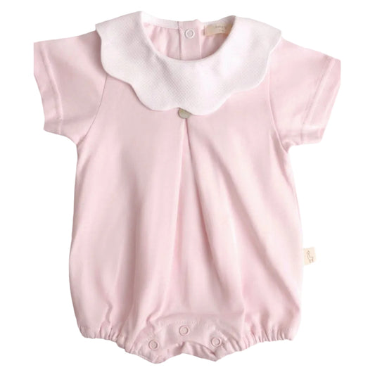 Baby Gi - Cotton Pique Romper - Pink