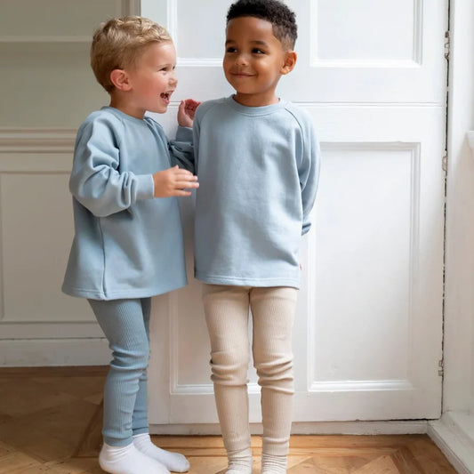 Little Prince & Sister - Cotton Sweatshirt - Cornflower Blue