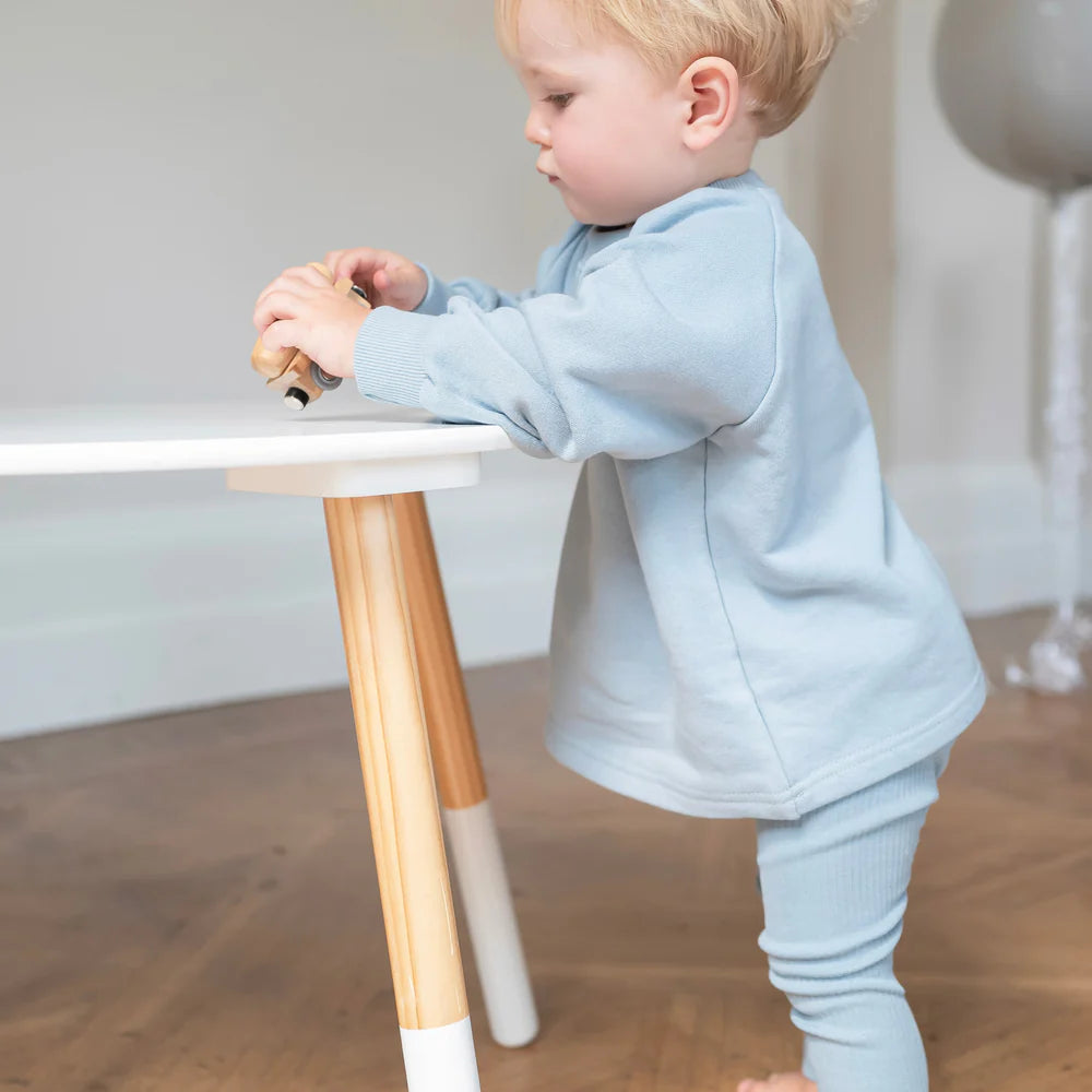 Little Prince & Sister - Ribbed Leggings - Cornflower Blue