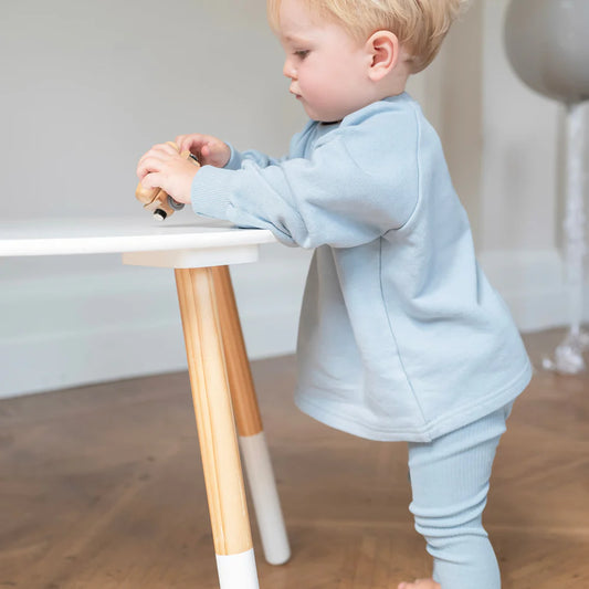 Little Prince & Sister - Ribbed Leggings - Cornflower Blue