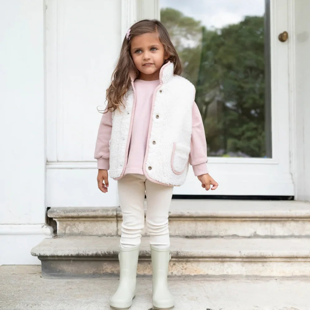 Little Prince & Sister - Ribbed Leggings - Cream