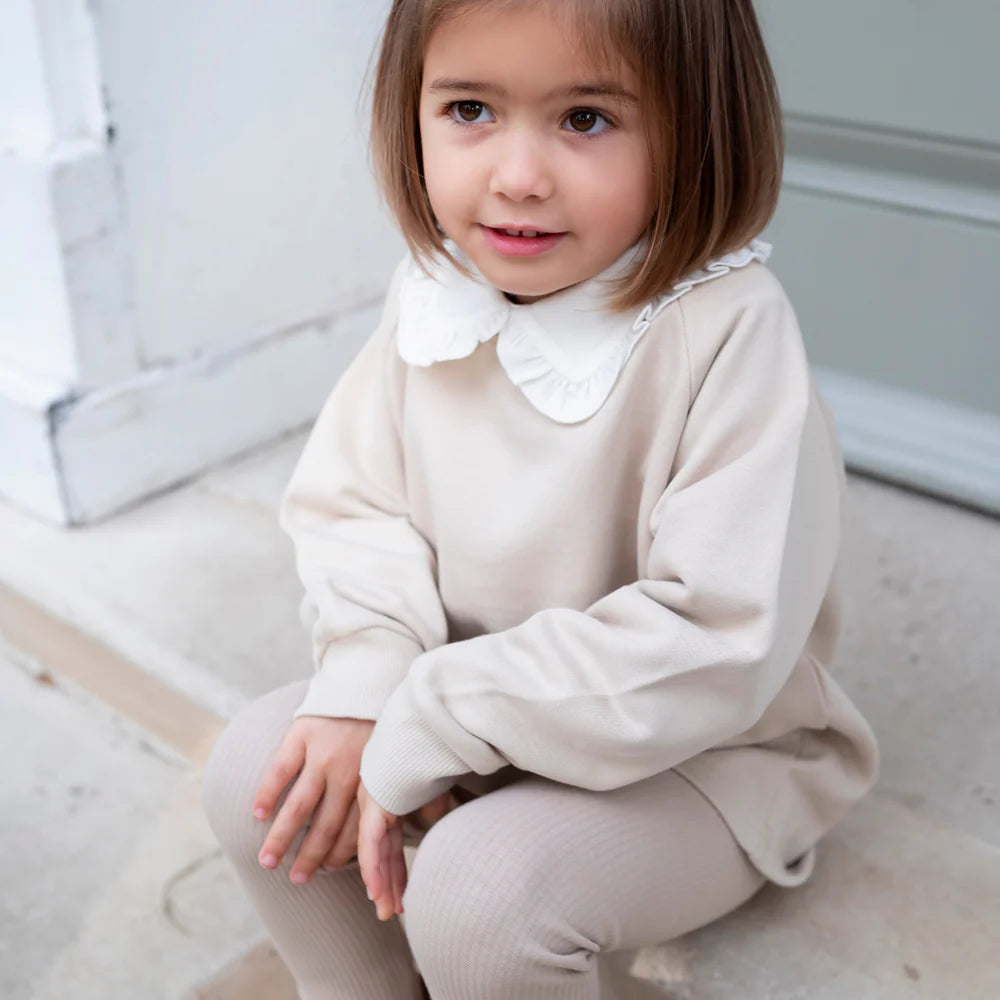 Little Prince & Sister - Cotton Sweatshirt - Light Beige