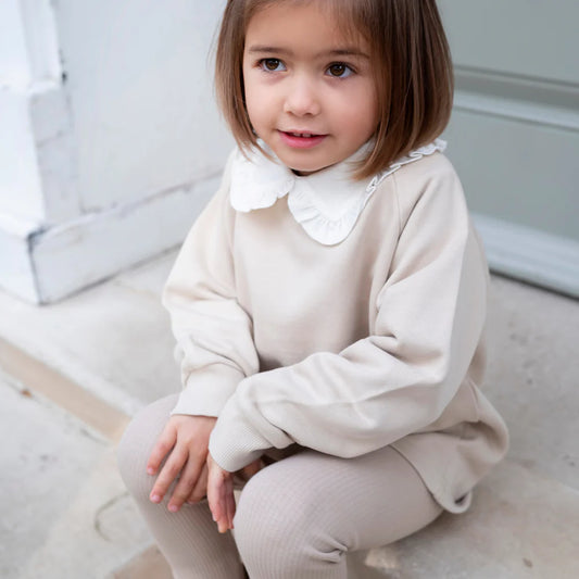 Little Prince & Sister - Cotton Sweatshirt - Light Beige