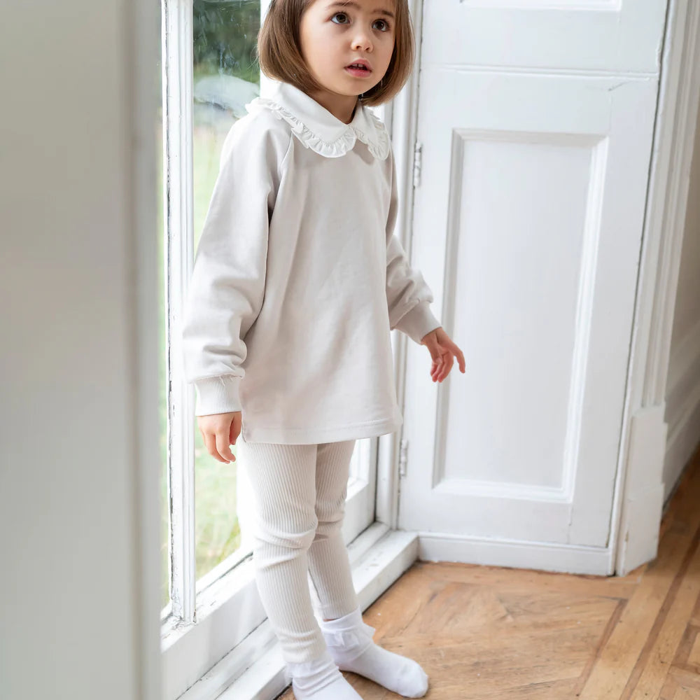 Little Prince & Sister - Ribbed Leggings - Off White