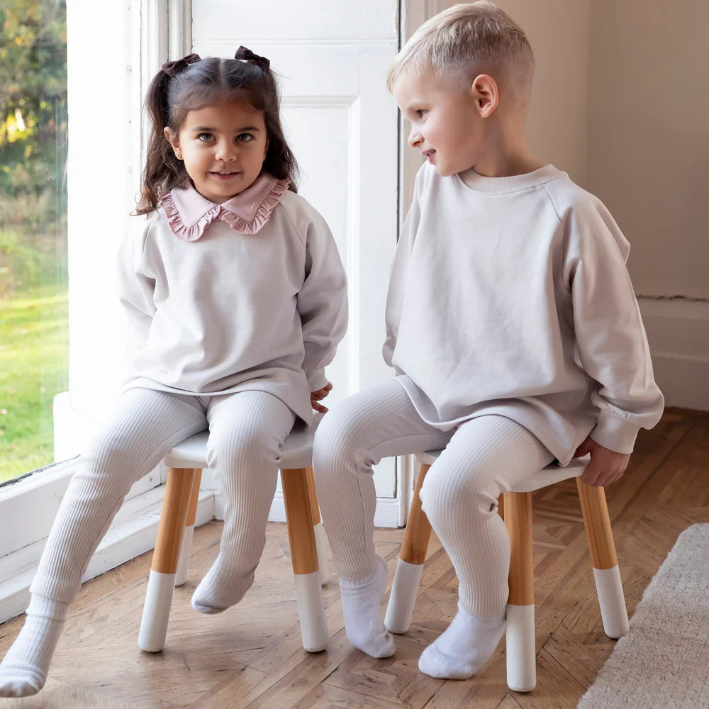 Little Prince & Sister - Ribbed Leggings - Off White