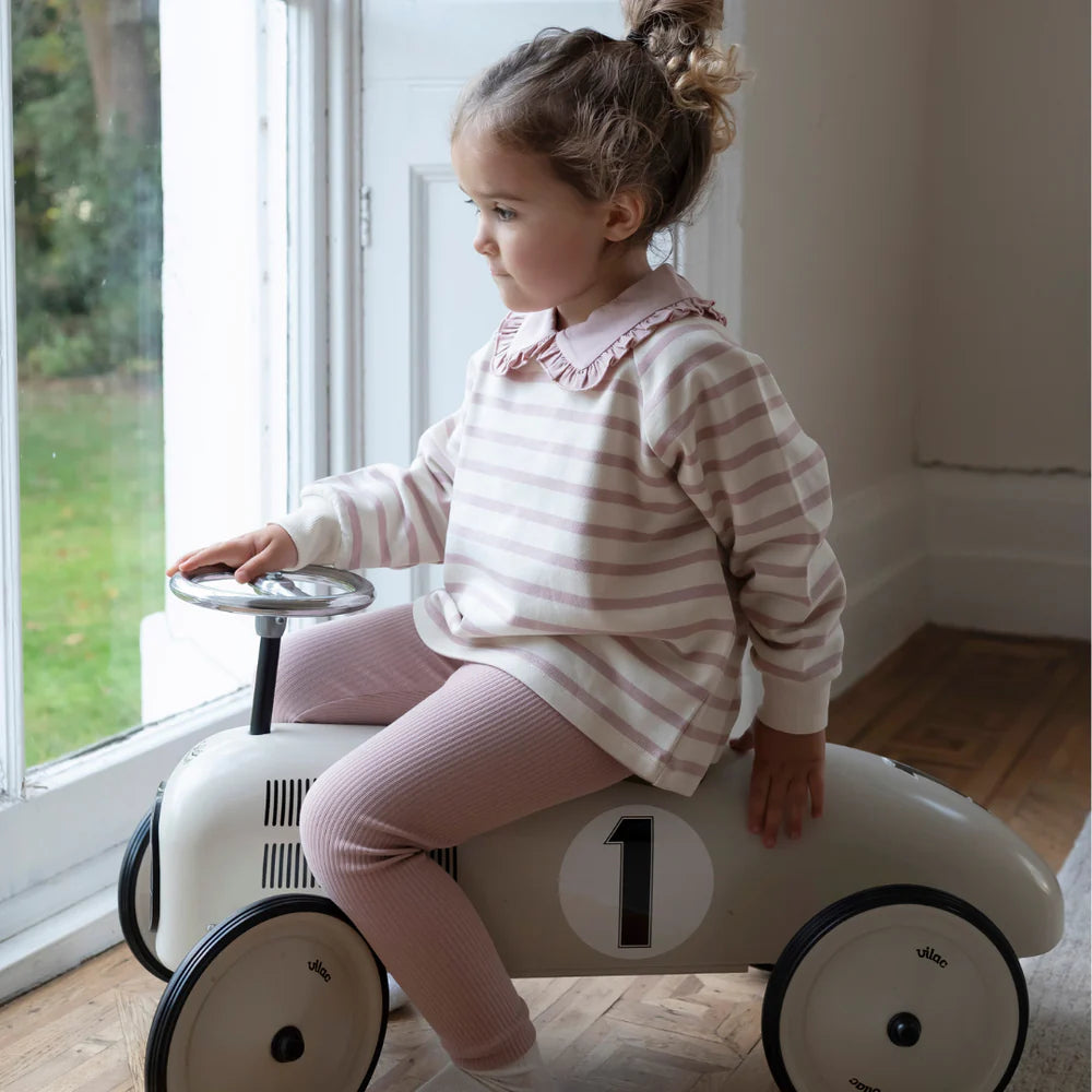 Little Prince & Sister - Cotton Sweatshirt - Dusky Pink Stripe