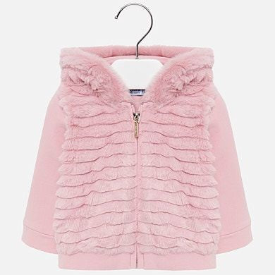 Mayoral - Girls Faux Fur Zip Up