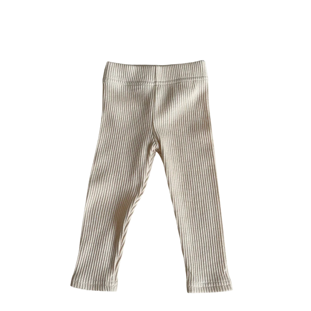 Little Prince & Sister - Ribbed Leggings - Cream