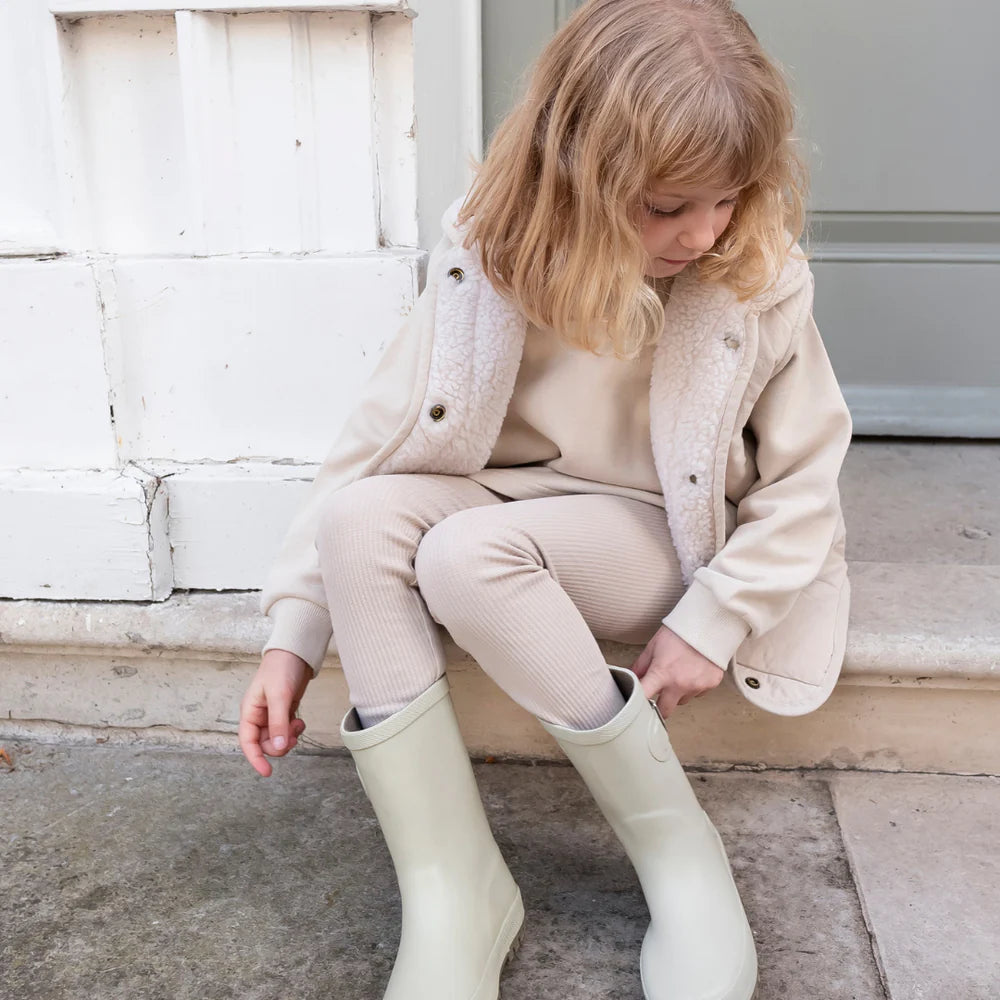 Little Prince & Sister - Ribbed Leggings - Light Beige