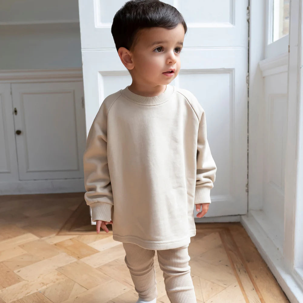 Little Prince & Sister - Cotton Sweatshirt - Light Beige