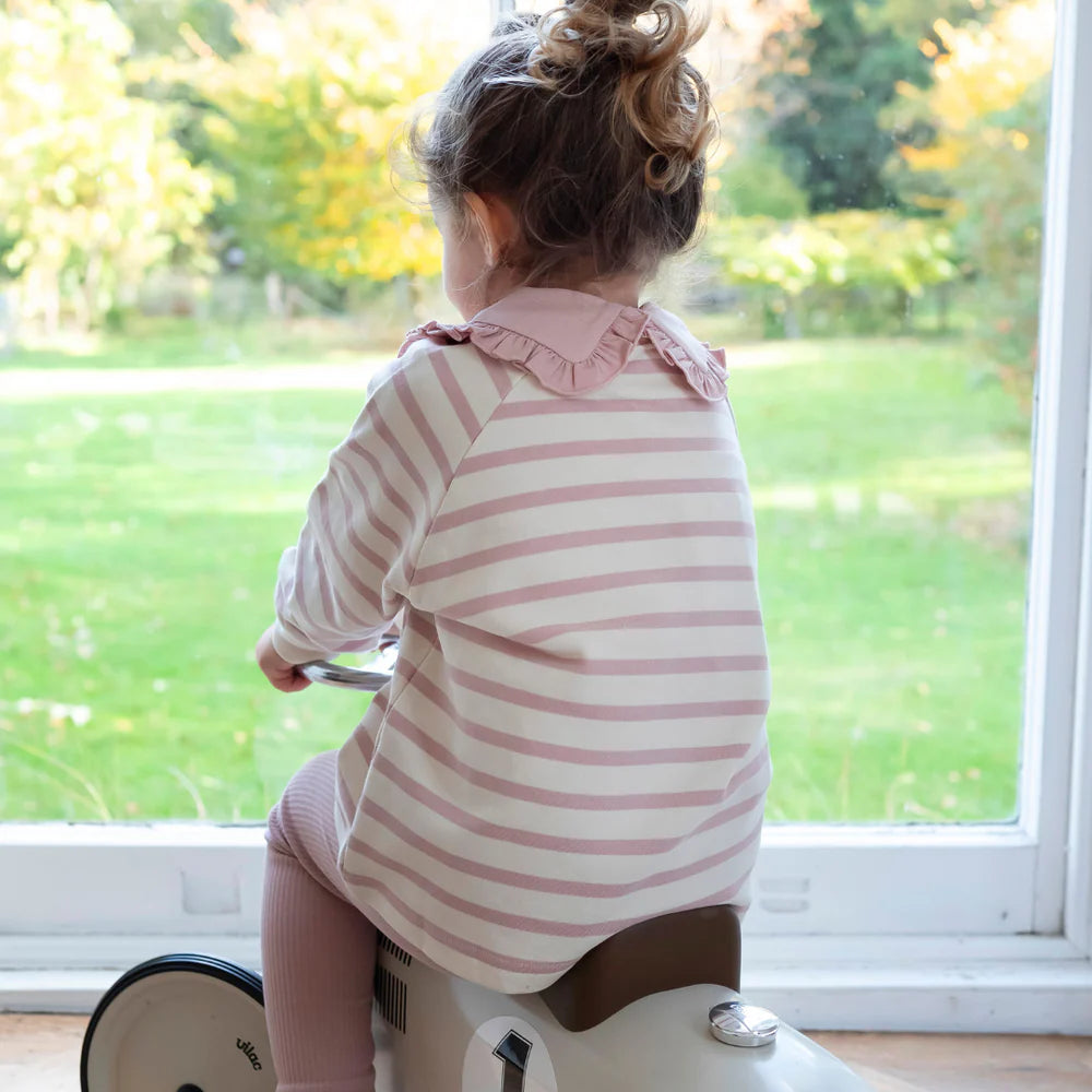 Little Prince & Sister - Cotton Sweatshirt - Dusky Pink Stripe