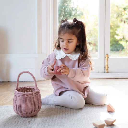 Little Prince & Sister - Cotton Sweatshirt - Dusky Pink