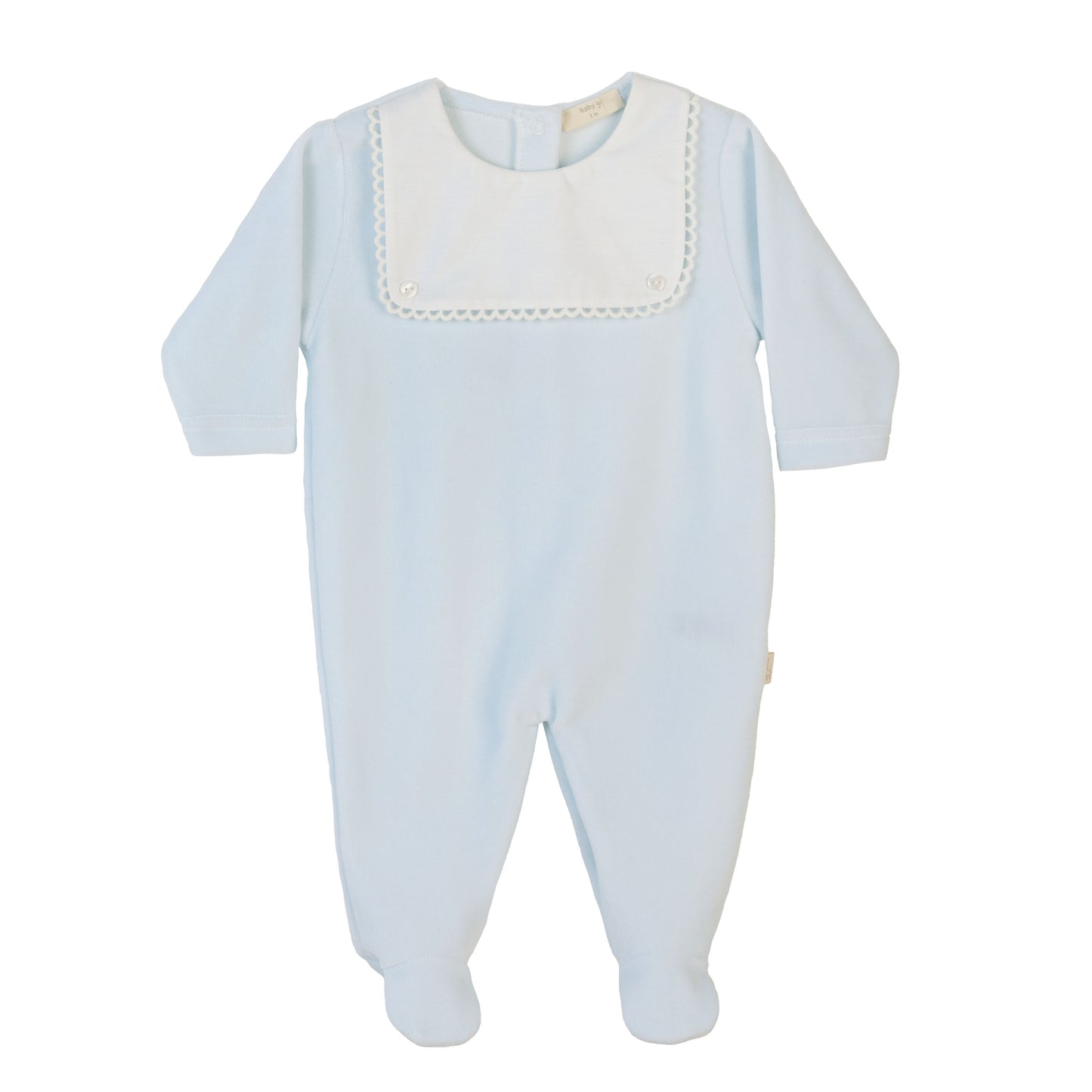 Baby Gi - Blue Square Bib Sleepsuit
