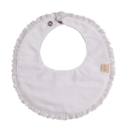 Baby Gi - White Lace Trim Bib