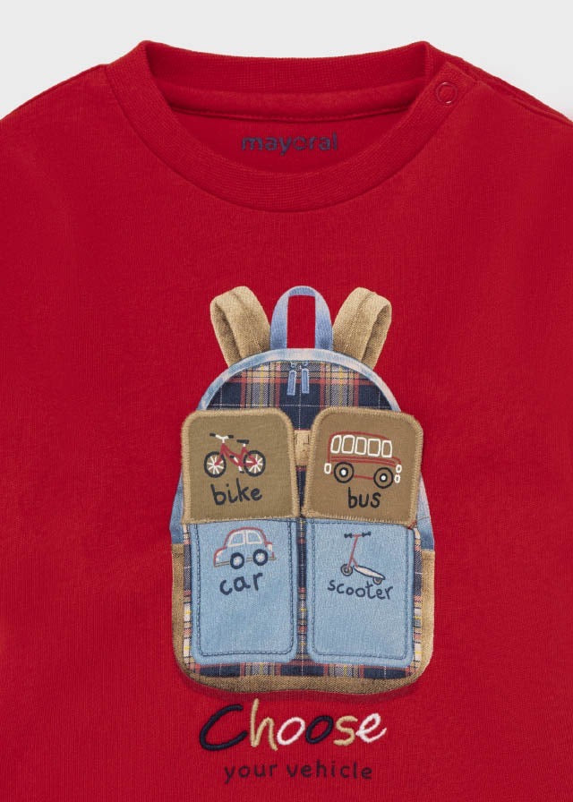 Mayoral - Red Boys Backpack T-shirt