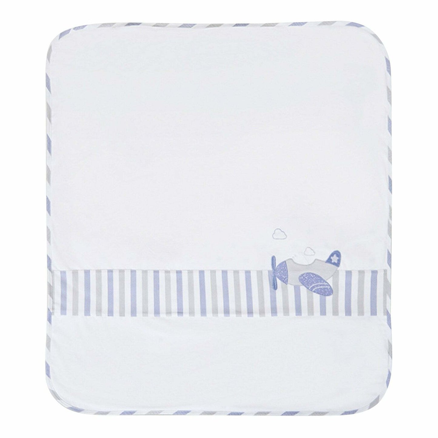Mayoral Blue & White Embroidered Baby Blanket in Gift Box