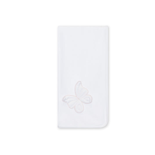 Baby Gi - Cotton Butterfly Muslin Blanket - White