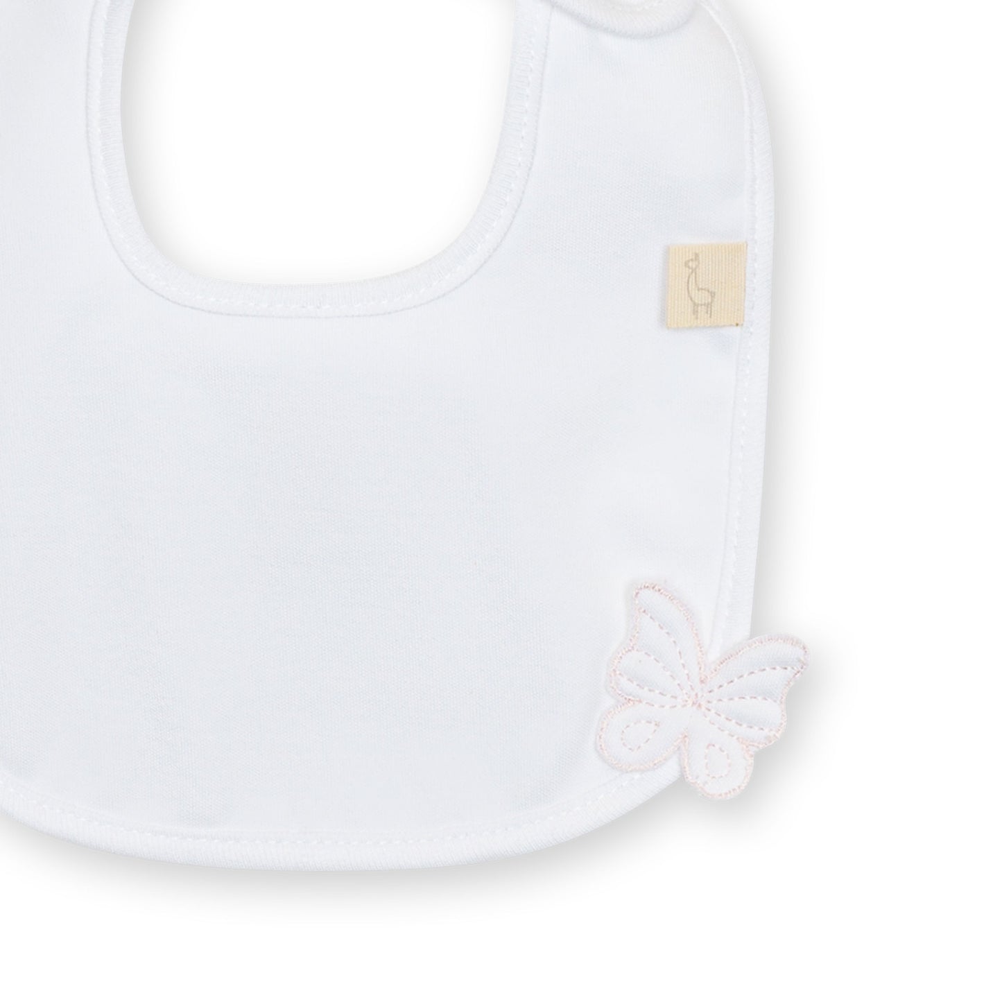 Baby Gi - Cotton Butterfly Bib - White
