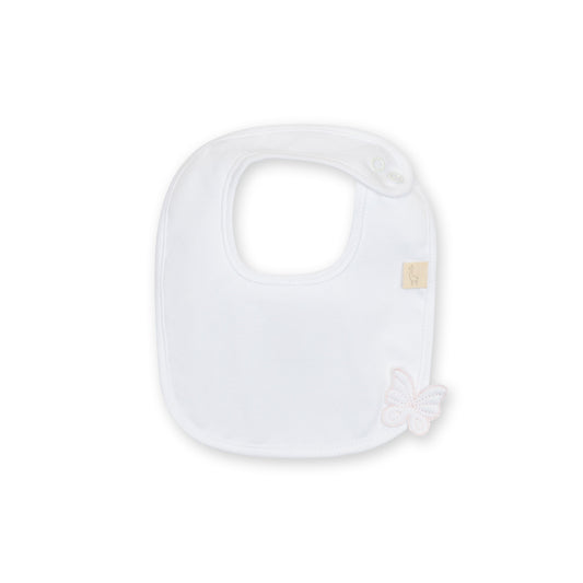 Baby Gi - Cotton Butterfly Bib - White