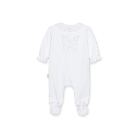 Baby Gi -  Cotton Butterfly Sleepsuit - White