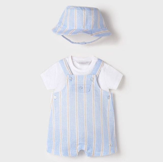 Mayoral - Stripe Dungaree Set