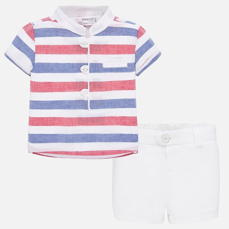 Mayoral - Red Striped Short Set