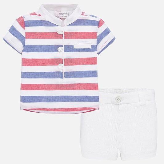 Mayoral - Red Striped Short Set