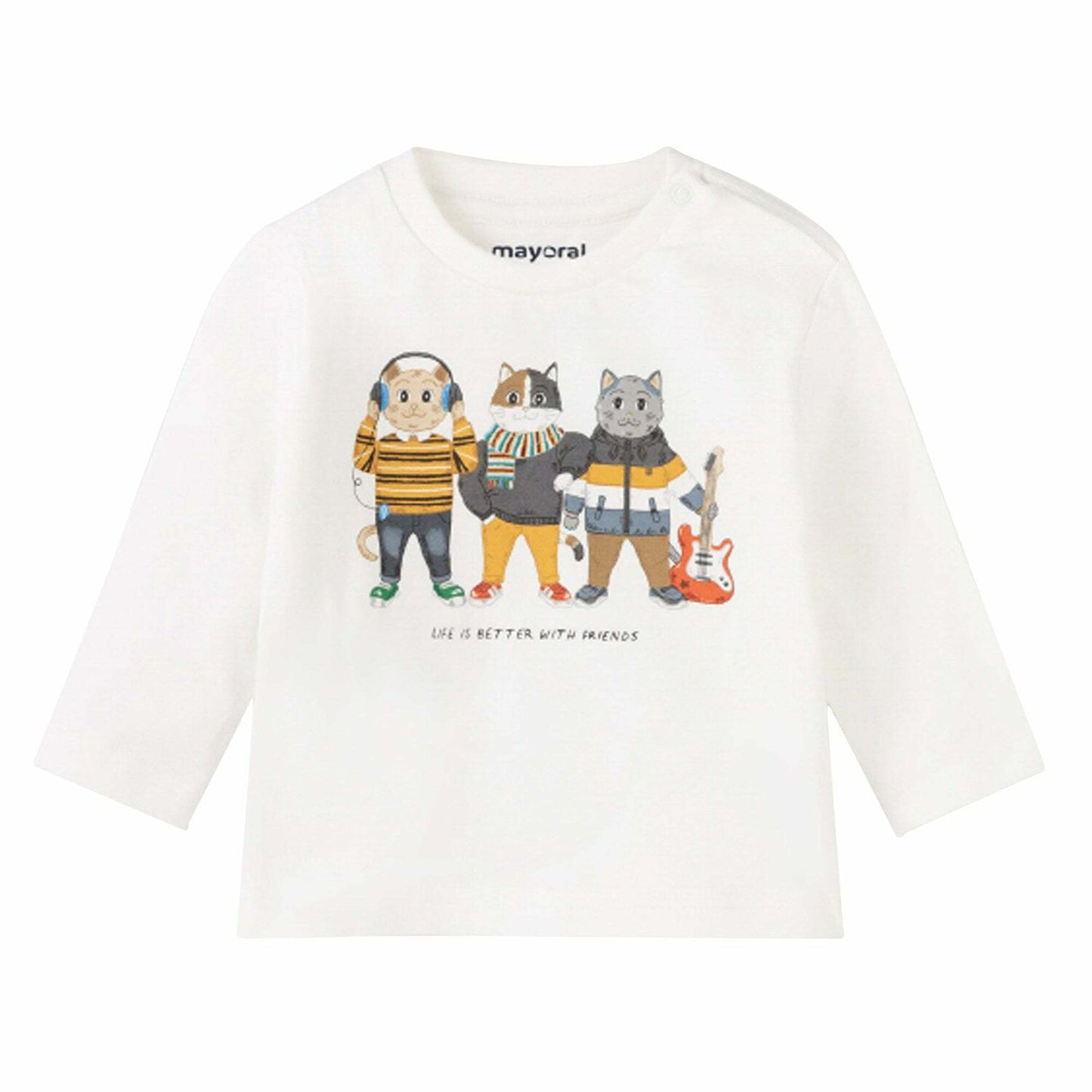 Mayoral - Boys Cream Cats T-shirt
