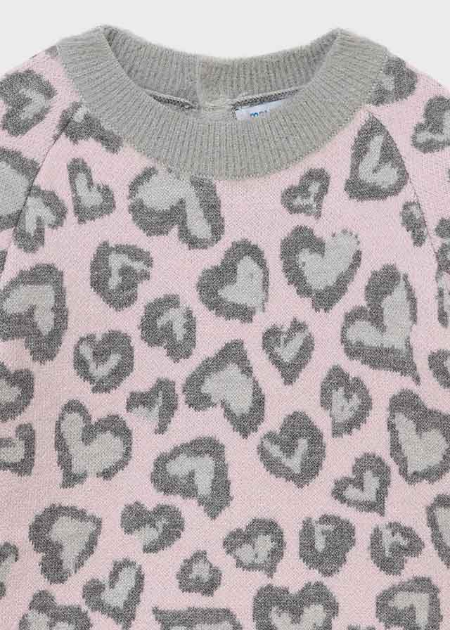 Mayoral - Baby Girl Pink & Grey Leopard Dress