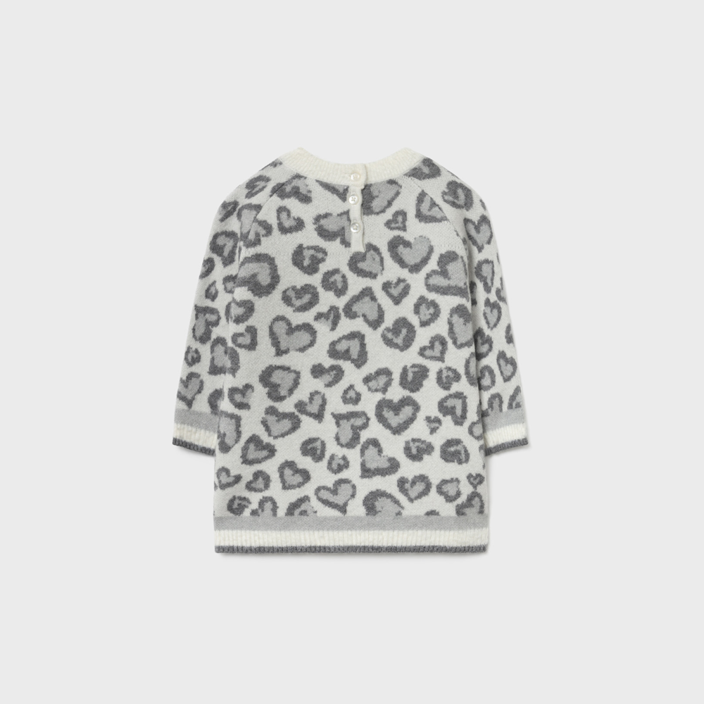 Mayoral - Baby Girls Grey Leopard Dress