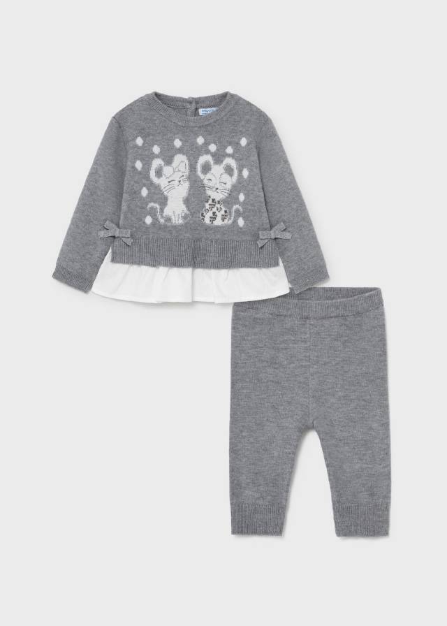 Mayoral - Baby Girls Grey Knit Set