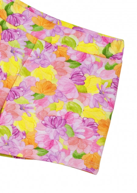 Mayoral - Spring Summer Green Top Purple Yellow Shorts Set