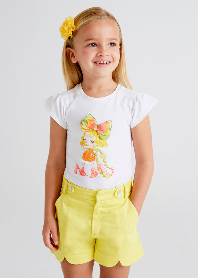 Mayoral - Girls White Doll T-Shirt