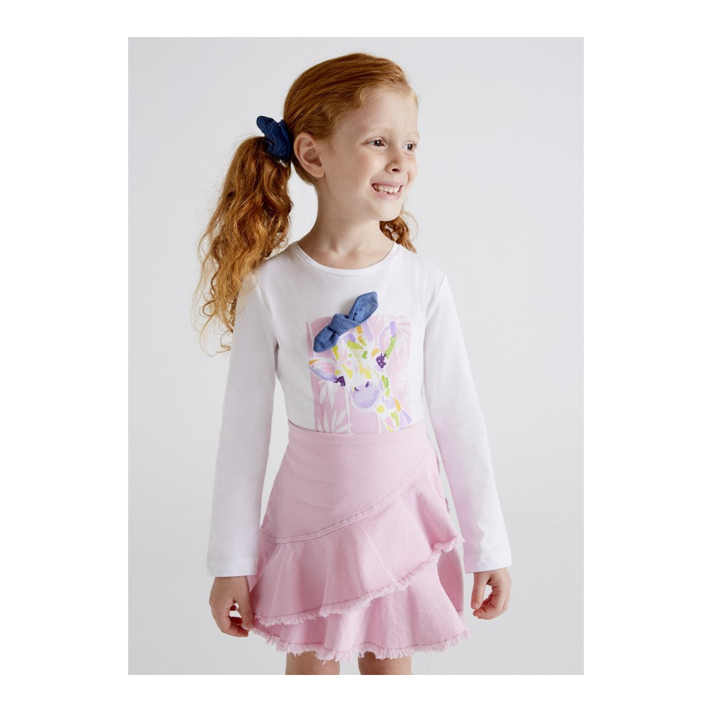 Mayoral - Girls White Long Sleeve T-Shirt