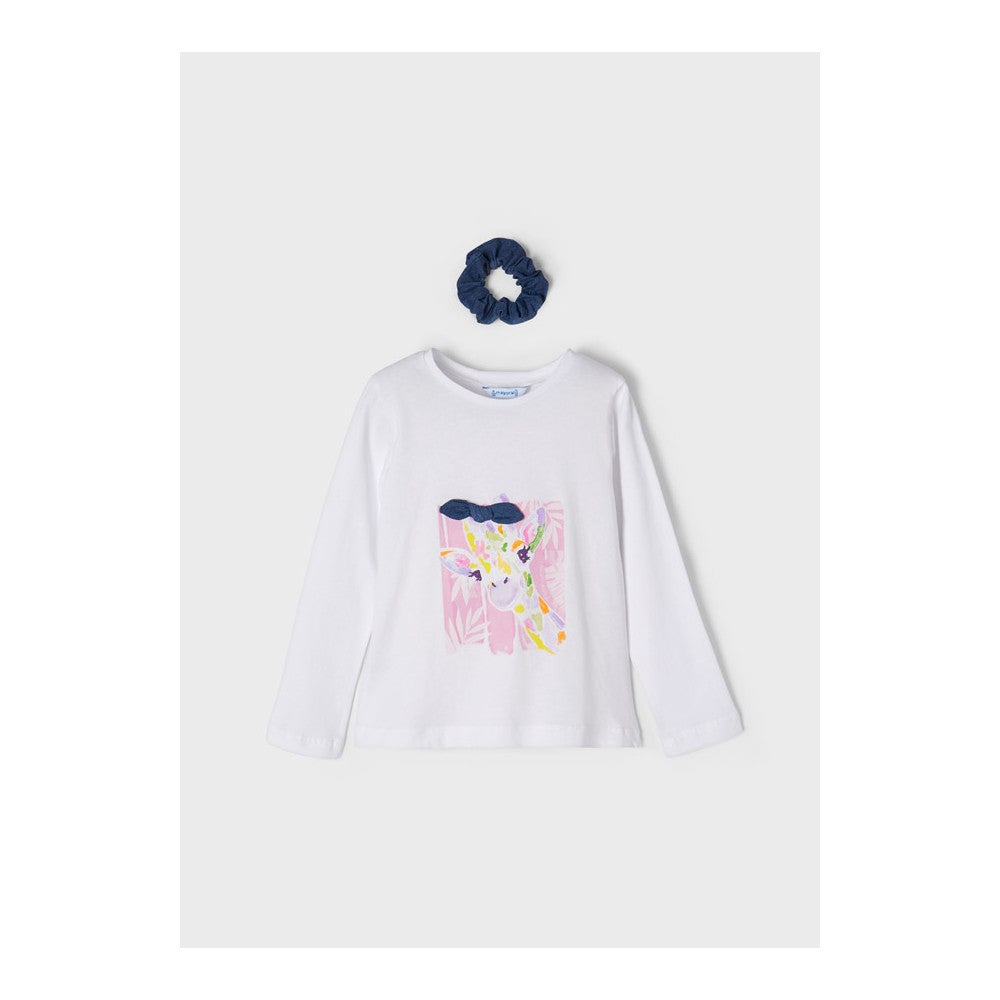 Mayoral - Girls White Long Sleeve T-Shirt