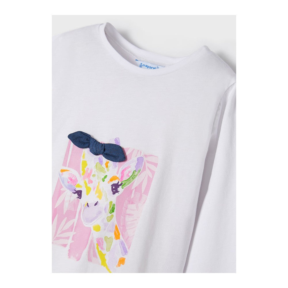 Mayoral - Girls White Long Sleeve T-Shirt