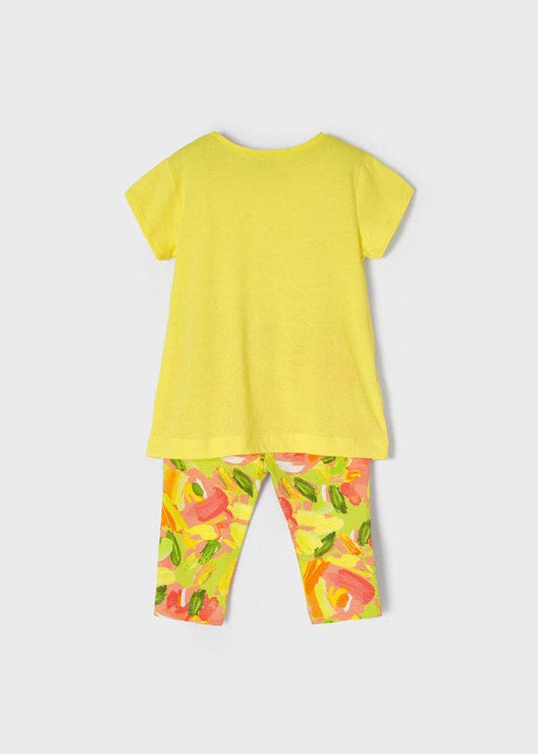 Mayoral - Patterned Cropped Leggings Set - Lemon