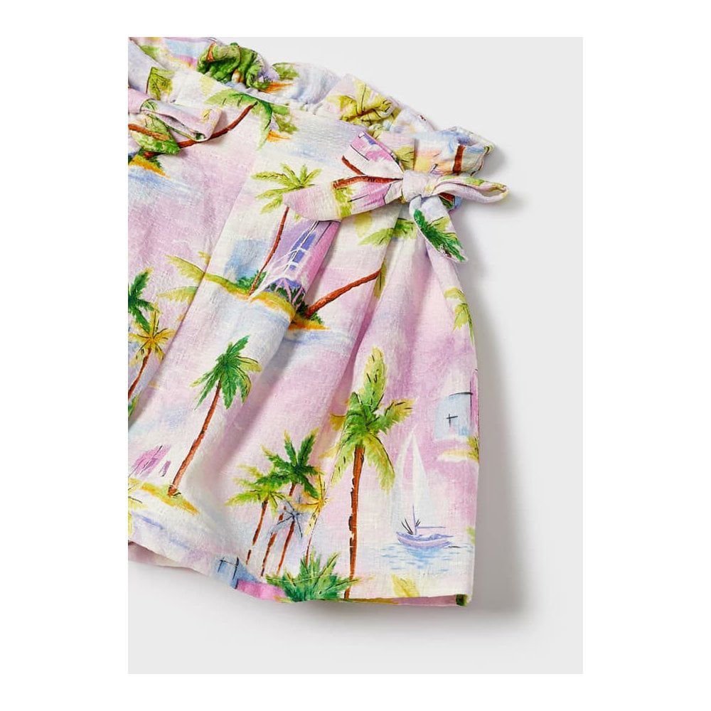 Mayoral - Girls Mauve Patterned shorts