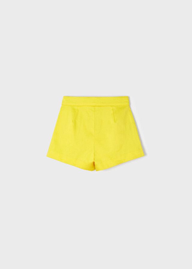 Mayoral - Yellow Satin Scolloped Shorts