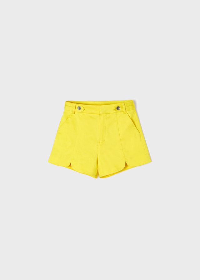 Mayoral - Yellow Satin Scolloped Shorts
